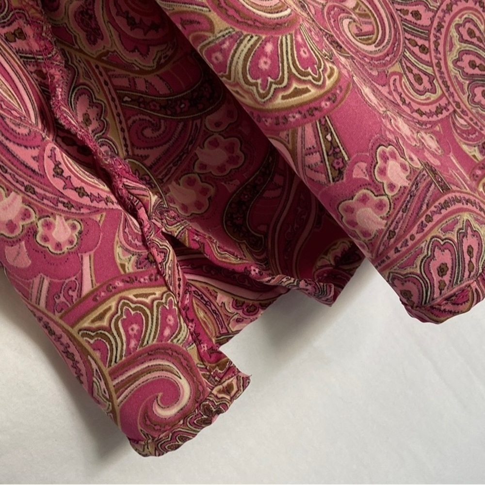 NOTIONS Sz-L Silky/Soft Paisley Tank-top, 1 Back 🗝️Hole Button- Good Used Shape - Picture 9 of 16